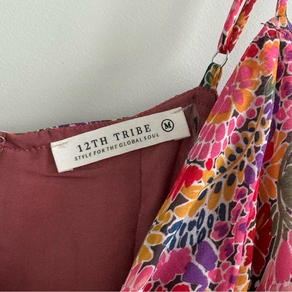 12th Tribe // Lila Pink Floral Multi Color Maxi Dress - Picture 5 of 6